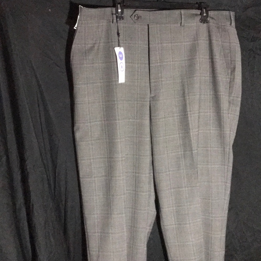 NWT Stafford Men’s Grey Plaid Suit Pants 40/34